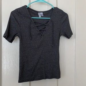 Dark gray crop top